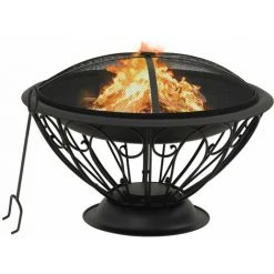 NOVA Bracière Avec Acier XXL De 75 Cm Foyer Avec Tisonnier 75 Cm XXL Acier