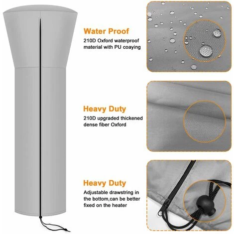 MACARON Couverture Chauffage Patio, Protecteur Meubles Ronds D'extérieur Jardin Imperméable Résistant, Couverture Chauffage Patio Extra Large Ronde, Protection Respirante Tissu Pour Jardin, 226 * 85 Cm LO-Ron 5 MACARON Couverture Chauffage Patio, Protecteur Meubles Ronds D'extérieur Jardin Imperméable Résistant, Couverture Chauffage Patio Extra Large Ronde, Protection Respirante Tissu Pour Jardin, 226 * 85 Cm LO-Ron – Image 3