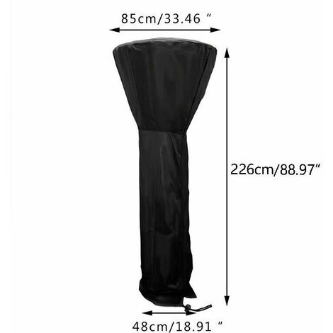 MACARON Housse Pour Parasol Chauffant (226x85x48CM), Couverture De Chauffe-Patio, Housse Pour Parasol Chauffant Rond, Noir Protection Parasol Chauffant,Housse De Protection Pour Chauffage De Terrasse 210D LO-Ron 4 MACARON Housse Pour Parasol Chauffant (226x85x48CM), Couverture De Chauffe-Patio, Housse Pour Parasol Chauffant Rond, Noir Protection Parasol Chauffant,Housse De Protection Pour Chauffage De Terrasse 210D LO-Ron – Image 2
