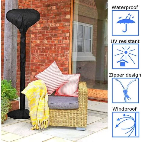 MACARON Couverture Chauffage Patio(180x52 Cm) 210D Housse Parasol Chauffant Oxford ImperméAble Bache De Protection Pour Chauffage Terrasse Gaz De ExtéRieur Anti-PoussièRe Vent LO-Ron 7 MACARON Couverture Chauffage Patio(180x52 Cm) 210D Housse Parasol Chauffant Oxford ImperméAble Bache De Protection Pour Chauffage Terrasse Gaz De ExtéRieur Anti-PoussièRe Vent LO-Ron – Image 5