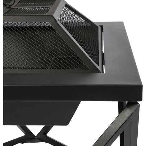 Braséro De Jardin à Bois Chauffage Extérieur Avec Tisonnier Couvercle Grille Charbon Acier Gris/noir Teamson Home PT-FW0002 - Gris 4 Braséro De Jardin à Bois Chauffage Extérieur Avec Tisonnier Couvercle Grille Charbon Acier Gris/noir Teamson Home PT-FW0002 - Gris – Image 2