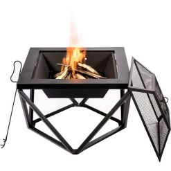 Braséro De Jardin à Bois Chauffage Extérieur Avec Tisonnier Couvercle Grille Charbon Acier Gris/noir Teamson Home PT-FW0002 - Gris 10 Braséro De Jardin à Bois Chauffage Extérieur Avec Tisonnier Couvercle Grille Charbon Acier Gris/noir Teamson Home PT-FW0002 - Gris -Chauffage d'extérieur Soldes 57163451 4