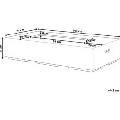 BELIANI Brasero De Jardin Rectangulaire Gris II - Gris -Chauffage d'extérieur Soldes 57229572 3