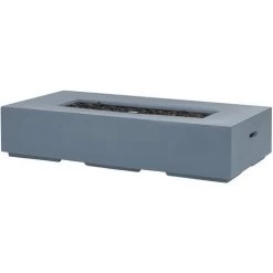 BELIANI Brasero De Jardin Rectangulaire Gris II - Gris -Chauffage d'extérieur Soldes 57229572 4