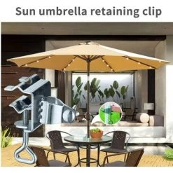 FLYME Umbrella Fixe Clip En Métal Robuste Parasol De Fixation Clip Parasol Platelage Bride De Fixation Pour Pare-Soleil 9 FLYME Umbrella Fixe Clip En Métal Robuste Parasol De Fixation Clip Parasol Platelage Bride De Fixation Pour Pare-Soleil -Chauffage d'extérieur Soldes 57482065 3