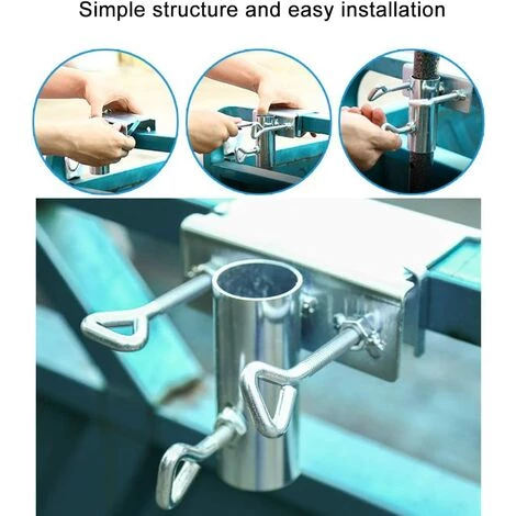 FLYME Pied De Parasol, Support De Parasol Pour Balcon, Balustrade De Balcon, Pince Pour Parasol, Support Pour Jardin, Terrasse, Balcon, Balustrade 5 FLYME Pied De Parasol, Support De Parasol Pour Balcon, Balustrade De Balcon, Pince Pour Parasol, Support Pour Jardin, Terrasse, Balcon, Balustrade – Image 3