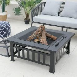 RED DECO Brasero Barbecue Extérieur FUJI Noir Acier 81x81cm - Noir 8 RED DECO Brasero Barbecue Extérieur FUJI Noir Acier 81x81cm - Noir -Chauffage d'extérieur Soldes 57499630 2