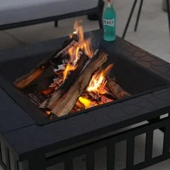 RED DECO Brasero Barbecue Extérieur FUJI Noir Acier 81x81cm - Noir 9 RED DECO Brasero Barbecue Extérieur FUJI Noir Acier 81x81cm - Noir -Chauffage d'extérieur Soldes 57499630 3