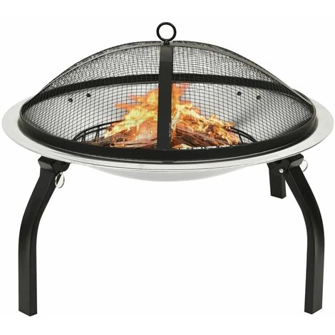 TRUE DEAL Foyer Et Barbecue Avec Tisonnier 2 En 1 56x56x49 Cm Inox 3 TRUE DEAL Foyer Et Barbecue Avec Tisonnier 2 En 1 56x56x49 Cm Inox