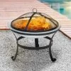 IDMARKET Braséro Extérieur Rond DJERBA En Acier 56 CM Avec Tisonnier Cheminée De Terrasse 1 IDMARKET Braséro Extérieur Rond DJERBA En Acier 56 CM Avec Tisonnier Cheminée De Terrasse -Chauffage d'extérieur Soldes 57961301 1