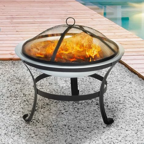 IDMARKET Braséro Extérieur Rond DJERBA En Acier 56 CM Avec Tisonnier Cheminée De Terrasse 3 IDMARKET Braséro Extérieur Rond DJERBA En Acier 56 CM Avec Tisonnier Cheminée De Terrasse