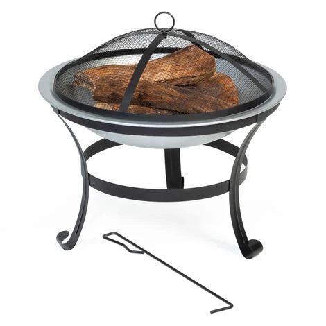 IDMARKET Braséro Extérieur Rond DJERBA En Acier 56 CM Avec Tisonnier Cheminée De Terrasse 4 IDMARKET Braséro Extérieur Rond DJERBA En Acier 56 CM Avec Tisonnier Cheminée De Terrasse – Image 2