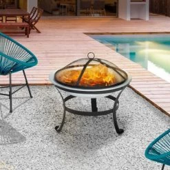 IDMARKET Braséro Extérieur Rond DJERBA En Acier 56 CM Avec Tisonnier Cheminée De Terrasse 10 IDMARKET Braséro Extérieur Rond DJERBA En Acier 56 CM Avec Tisonnier Cheminée De Terrasse -Chauffage d'extérieur Soldes 57961301 4