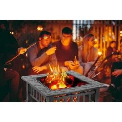 BAMNY Brasero Pour Jardin Terrasses BBQ Brasero Ménager Barbecue Pour Fête Et Foyer 81 * 81 * 44cm En Acier Noir Poêle Chauffant Brasero Foyer Four Carré (Brasero) 10 BAMNY Brasero Pour Jardin Terrasses BBQ Brasero Ménager Barbecue Pour Fête Et Foyer 81 * 81 * 44cm En Acier Noir Poêle Chauffant Brasero Foyer Four Carré (Brasero) -Chauffage d'extérieur Soldes 58068917 4