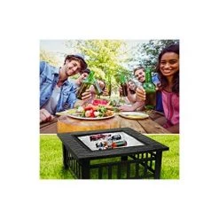 BAMNY Brasero Pour Jardin Terrasses BBQ Brasero Ménager Barbecue Pour Fête Et Foyer 81 * 81 * 44cm En Acier Noir Poêle Chauffant Brasero Foyer Four Carré (Brasero) 11 BAMNY Brasero Pour Jardin Terrasses BBQ Brasero Ménager Barbecue Pour Fête Et Foyer 81 * 81 * 44cm En Acier Noir Poêle Chauffant Brasero Foyer Four Carré (Brasero) -Chauffage d'extérieur Soldes 58068917 5