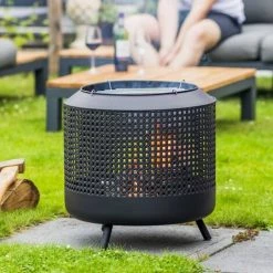 RED FIRE Foyer Avec Grille De Barbecue Midland Noir RedFire - Noir -Chauffage d'extérieur Soldes 58240082 4