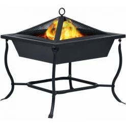 INLIFE Foyer Noir 45x45x45 Cm Acier