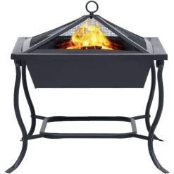 INLIFE Foyer Noir 45x45x45 Cm Acier 9 INLIFE Foyer Noir 45x45x45 Cm Acier -Chauffage d'extérieur Soldes 58275959 3