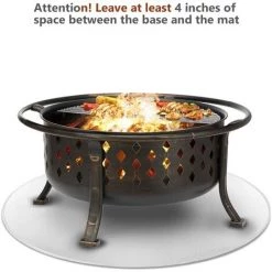 BENOBBY KIDS Tapis De Feu Rond à Trois Couches De 91,4 Cm, Tapis De Foyer En Gazon, Protection De Terrasse Pour Foyer, Tapis De Feu à Bois, Tapis De Foyer, Tapis De Barbecue, Accessoires De Foyer Extérieur. -Chauffage d'extérieur Soldes 58330972 5
