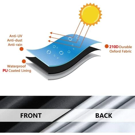 TINOR Couverture Chauffage Patio(180x52 Cm), 210d Housse Parasol Chauffant Oxford ImperméAble, Bache De Protection Pour Chauffage Terrasse Gaz De ExtéRieur Anti-PoussièRe/Vent 7 TINOR Couverture Chauffage Patio(180x52 Cm), 210d Housse Parasol Chauffant Oxford ImperméAble, Bache De Protection Pour Chauffage Terrasse Gaz De ExtéRieur Anti-PoussièRe/Vent – Image 5