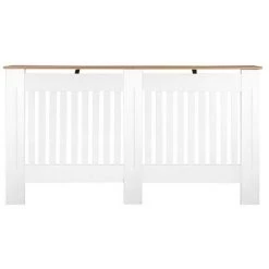 GRID COOL Couverture De Radiateur à Rayures Verticales En Panneau MDF E1 Ventilé De Conception Traditionnelle Simple Blanc L -Chauffage d'extérieur Soldes 58347145 3