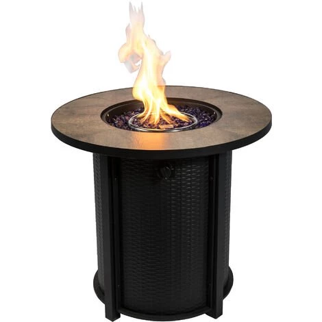 Braséro De Jardin à Gaz Chauffage Extérieur Acier Housse De Protection Verres De Feu Noir Marron Teamson Home HF30900BA-EU - Marron 3 Braséro De Jardin à Gaz Chauffage Extérieur Acier Housse De Protection Verres De Feu Noir Marron Teamson Home HF30900BA-EU - Marron