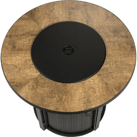 Braséro De Jardin à Gaz Chauffage Extérieur Acier Housse De Protection Verres De Feu Noir Marron Teamson Home HF30900BA-EU - Marron 4 Braséro De Jardin à Gaz Chauffage Extérieur Acier Housse De Protection Verres De Feu Noir Marron Teamson Home HF30900BA-EU - Marron – Image 2