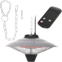Gerlach GL 7735 Chauffe-Terrasse Extérieur De Plafond IP24, Télécommande, Minuterie 1 - 7 Heure 2100W Noir/Argent - Noir/Argent -Chauffage d'extérieur Soldes 58535918 5