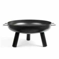 LIVOO Brasero 3 Pieds Bois Ou Charbon 60cm Acier - Noir