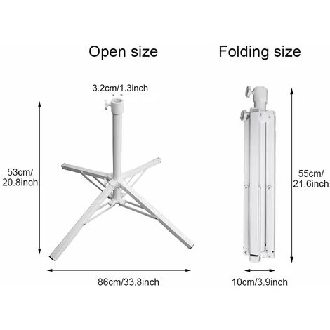 ENLENK Pied De Parasol Pliable En Fer Pour Terrasse - Support De Parasol Pliable à 4 Pieds - Robuste Et Portable - Pied En Acier Pour Parasols De 80 X 50 Cm 7 ENLENK Pied De Parasol Pliable En Fer Pour Terrasse - Support De Parasol Pliable à 4 Pieds - Robuste Et Portable - Pied En Acier Pour Parasols De 80 X 50 Cm – Image 5
