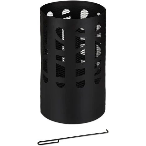 Relaxdays Brasero, Acier, Grille De Foyer, Tisonnier, Pare-étincelles, HxD 60x37 Cm, Panier Feu Jardin Et Terrasse, Noir 4 Relaxdays Brasero, Acier, Grille De Foyer, Tisonnier, Pare-étincelles, HxD 60x37 Cm, Panier Feu Jardin Et Terrasse, Noir – Image 2