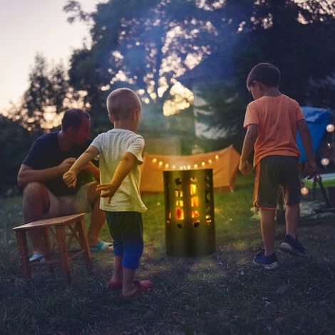 Relaxdays Brasero, Acier, Grille De Foyer, Tisonnier, Pare-étincelles, HxD 60x37 Cm, Panier Feu Jardin Et Terrasse, Noir 6 Relaxdays Brasero, Acier, Grille De Foyer, Tisonnier, Pare-étincelles, HxD 60x37 Cm, Panier Feu Jardin Et Terrasse, Noir – Image 4