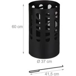 Relaxdays Brasero, Acier, Grille De Foyer, Tisonnier, Pare-étincelles, HxD 60x37 Cm, Panier Feu Jardin Et Terrasse, Noir 11 Relaxdays Brasero, Acier, Grille De Foyer, Tisonnier, Pare-étincelles, HxD 60x37 Cm, Panier Feu Jardin Et Terrasse, Noir -Chauffage d'extérieur Soldes 58968528 5