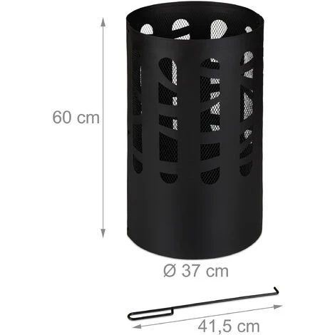 Relaxdays Brasero, Acier, Grille De Foyer, Tisonnier, Pare-étincelles, HxD 60x37 Cm, Panier Feu Jardin Et Terrasse, Noir 7 Relaxdays Brasero, Acier, Grille De Foyer, Tisonnier, Pare-étincelles, HxD 60x37 Cm, Panier Feu Jardin Et Terrasse, Noir – Image 5