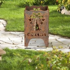 Relaxdays Brasero à Motifs, Panier à Feu XXL, HLP : 71,5x46x46 Cm, Acier Corten, Aspect Rouille, Pour Extérieur, Marron 9 Relaxdays Brasero à Motifs, Panier à Feu XXL, HLP : 71,5x46x46 Cm, Acier Corten, Aspect Rouille, Pour Extérieur, Marron -Chauffage d'extérieur Soldes 58968530 3