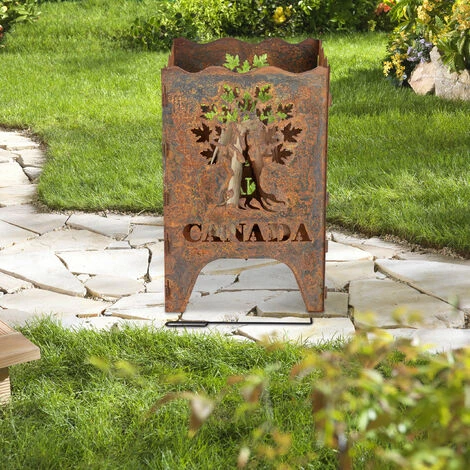 Relaxdays Brasero à Motifs, Panier à Feu XXL, HLP : 71,5x46x46 Cm, Acier Corten, Aspect Rouille, Pour Extérieur, Marron 5 Relaxdays Brasero à Motifs, Panier à Feu XXL, HLP : 71,5x46x46 Cm, Acier Corten, Aspect Rouille, Pour Extérieur, Marron – Image 3