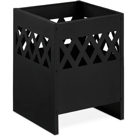 Relaxdays Brasero, Vasque Feu Avec Tisonnier Et Grille, HLP : 53,5 X 40 X 40 Cm, Foyer Feu Jardin Et Terrasse, Noir 4 Relaxdays Brasero, Vasque Feu Avec Tisonnier Et Grille, HLP : 53,5 X 40 X 40 Cm, Foyer Feu Jardin Et Terrasse, Noir – Image 2