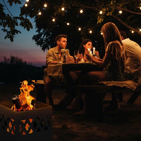 Relaxdays Brasero, Vasque Feu Avec Tisonnier Et Grille, HLP : 53,5 X 40 X 40 Cm, Foyer Feu Jardin Et Terrasse, Noir 6 Relaxdays Brasero, Vasque Feu Avec Tisonnier Et Grille, HLP : 53,5 X 40 X 40 Cm, Foyer Feu Jardin Et Terrasse, Noir – Image 4