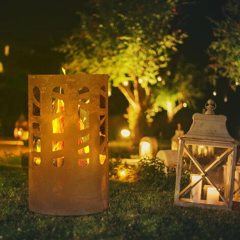 Relaxdays Brasero, Acier Corten, Grille Foyer, Tisonnier, Pare-étincelles, HxD: 60x37 Cm, Aspect Rouille, Jardin, Marron 5 Relaxdays Brasero, Acier Corten, Grille Foyer, Tisonnier, Pare-étincelles, HxD: 60x37 Cm, Aspect Rouille, Jardin, Marron – Image 3