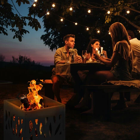 Relaxdays Brasero, Vasque Feu Avec Tisonnier Et Grille De Foyer, HLP: 53 X 40 X 40 cm, Pour Jardin Et Terrasse, Noir 6 Relaxdays Brasero, Vasque Feu Avec Tisonnier Et Grille De Foyer, HLP: 53 X 40 X 40 cm, Pour Jardin Et Terrasse, Noir – Image 4