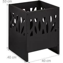 Relaxdays Brasero, Vasque Feu Avec Tisonnier Et Grille De Foyer, HLP: 53 X 40 X 40 cm, Pour Jardin Et Terrasse, Noir 11 Relaxdays Brasero, Vasque Feu Avec Tisonnier Et Grille De Foyer, HLP: 53 X 40 X 40 cm, Pour Jardin Et Terrasse, Noir -Chauffage d'extérieur Soldes 58968575 5