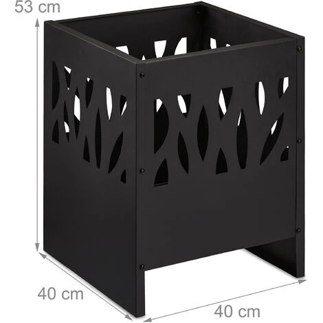 Relaxdays Brasero, Vasque Feu Avec Tisonnier Et Grille De Foyer, HLP: 53 X 40 X 40 cm, Pour Jardin Et Terrasse, Noir 7 Relaxdays Brasero, Vasque Feu Avec Tisonnier Et Grille De Foyer, HLP: 53 X 40 X 40 cm, Pour Jardin Et Terrasse, Noir – Image 5