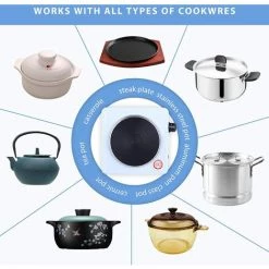 OUSUDELA Allume Charbon Électrique, 1000W Narguilé Briquet à Charbon Avec Thermostat 5 Positions, Protection Surchauffe, Plaque Chauffante Chicha Charbon Pour La Cuisine à La Maison Camping Barbecue -Chauffage d'extérieur Soldes 59207166 2