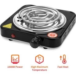 OUSUDELA Allume Charbon Électrique, 1000W Narguilé Briquet à Charbon Avec Thermostat 5 Positions, Protection Surchauffe, Plaque Chauffante Chicha Charbon Pour La Cuisine à La Maison Camping Barbecue -Chauffage d'extérieur Soldes 59207166 3