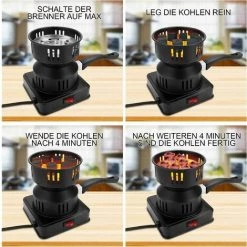 OUSUDELA Allume-charbon électrique, Barbecue à Charbon électrique, Chalumeau à Charbon, Grille-chicha, Plaque Chauffante, Accessoire Noir Avec Poignée De Transport Et Grille De Charbon 10 OUSUDELA Allume-charbon électrique, Barbecue à Charbon électrique, Chalumeau à Charbon, Grille-chicha, Plaque Chauffante, Accessoire Noir Avec Poignée De Transport Et Grille De Charbon -Chauffage d'extérieur Soldes 59207298 4
