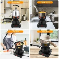 OUSUDELA Allume-charbon électrique, Barbecue à Charbon électrique, Chalumeau à Charbon, Grille-chicha, Plaque Chauffante, Accessoire Noir Avec Poignée De Transport Et Grille De Charbon 11 OUSUDELA Allume-charbon électrique, Barbecue à Charbon électrique, Chalumeau à Charbon, Grille-chicha, Plaque Chauffante, Accessoire Noir Avec Poignée De Transport Et Grille De Charbon -Chauffage d'extérieur Soldes 59207298 5