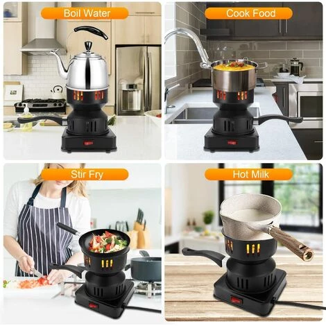 OUSUDELA Allume-charbon électrique, Barbecue à Charbon électrique, Chalumeau à Charbon, Grille-chicha, Plaque Chauffante, Accessoire Noir Avec Poignée De Transport Et Grille De Charbon 7 OUSUDELA Allume-charbon électrique, Barbecue à Charbon électrique, Chalumeau à Charbon, Grille-chicha, Plaque Chauffante, Accessoire Noir Avec Poignée De Transport Et Grille De Charbon – Image 5