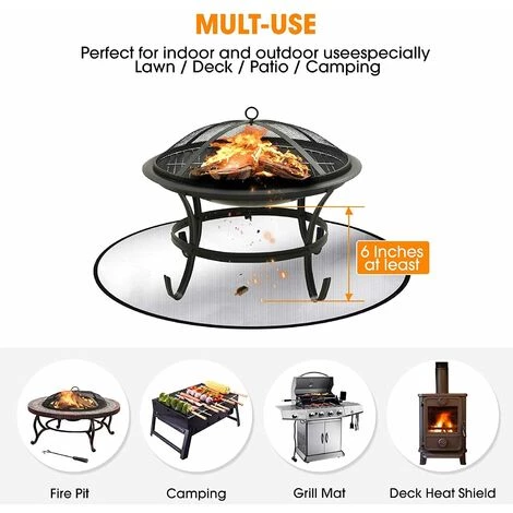TANCYCO Tapis De Foyer Et Tapis Ignifuge, Pour Réchaud De Camping, Gaz à Dessus Plat Extérieur, Brûleurs Au Propane Et Grils à Charbon, Tapis Sous Le Gril Pour Protection De Terrasse Et Pelouse 91,4 Cm 5 TANCYCO Tapis De Foyer Et Tapis Ignifuge, Pour Réchaud De Camping, Gaz à Dessus Plat Extérieur, Brûleurs Au Propane Et Grils à Charbon, Tapis Sous Le Gril Pour Protection De Terrasse Et Pelouse 91,4 Cm – Image 3