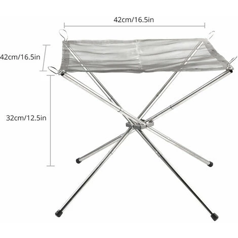 PROSTER Brasero Extérieur Pliable Camping En Maille D'acier Inoxydable Résistant à La Chaleur Avec Sac 4 PROSTER Brasero Extérieur Pliable Camping En Maille D'acier Inoxydable Résistant à La Chaleur Avec Sac – Image 2