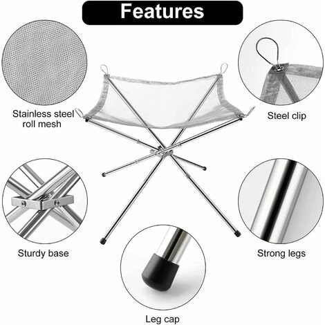 PROSTER Brasero Extérieur Pliable Camping En Maille D'acier Inoxydable Résistant à La Chaleur Avec Sac 5 PROSTER Brasero Extérieur Pliable Camping En Maille D'acier Inoxydable Résistant à La Chaleur Avec Sac – Image 3